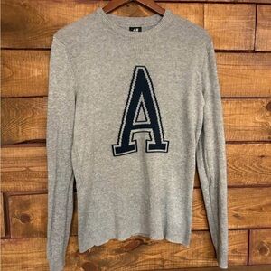 Varsity Sweater with Navy Letter A
